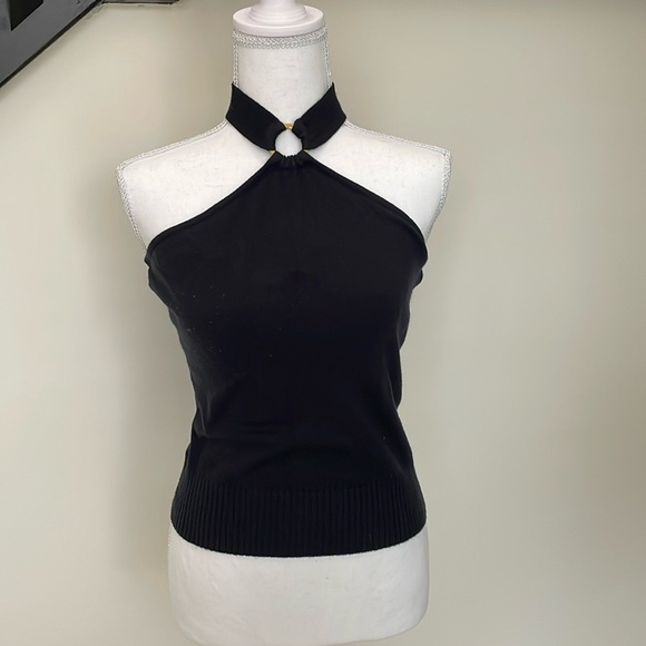 New York & Company Tops - New York & Co. Black Hardware Detail Sweater Halter. Small